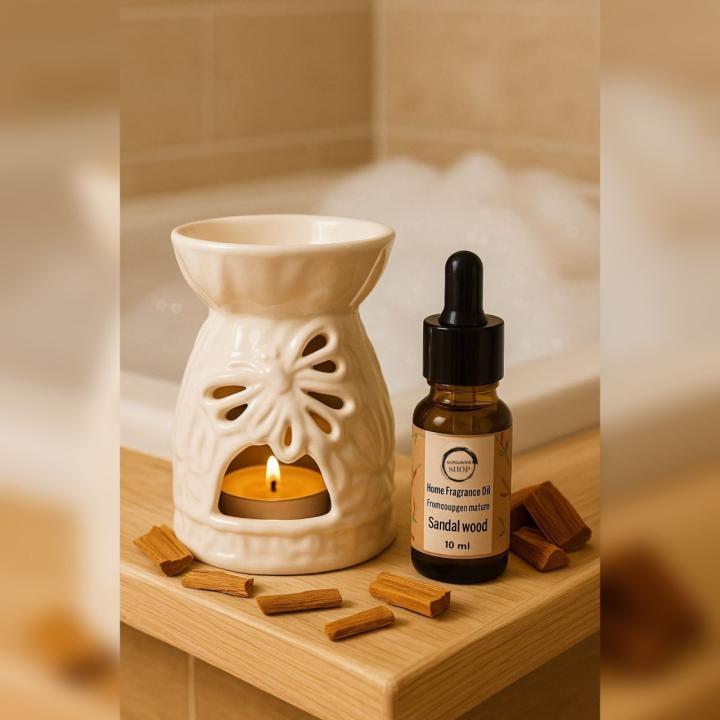 Homemade essential oil with sandalwood fragrance