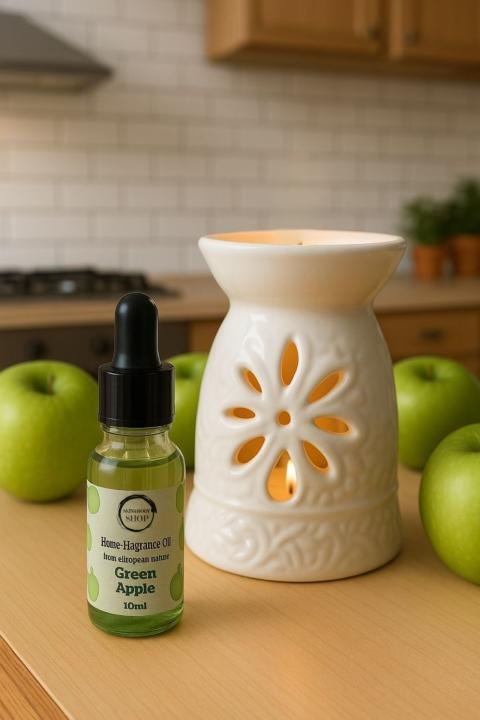 Homemade fragrance oil with green apple scent