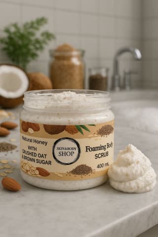 Honey and Crushed Oat Foaming Body Scrub