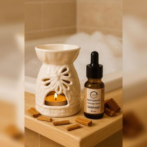 Homemade essential oil with sandalwood fragrance