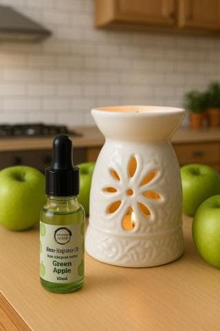 Homemade fragrance oil with green apple scent