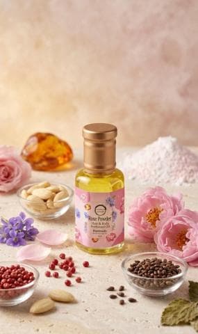 Rose Powder Hair and Body Oil Perfume
